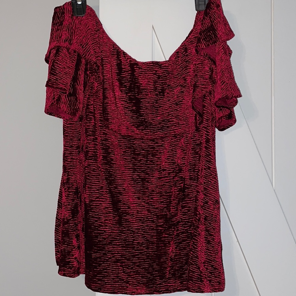 Off The Shoulder Red Velvet Used Top